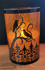 Pilar de luz de vela com bateria de LED com temporizador cena de Halloween ~ 6" de altura, 4" de diâmetro comprar usado  Enviando para Brazil