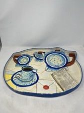 Bandeja para servir cafeteira rara vintage retrô década de 1970 papel machê Wall Street Journal comprar usado  Enviando para Brazil