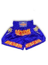 Usado, Shorts de boxe Venum Muay Thai azul dourado bordado equipamento de luta kickboxing tamanho M comprar usado  Enviando para Brazil