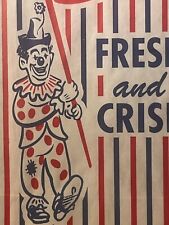 Bolsa de pipoca vintage 1950 palhaço circo, patriótica vermelha branca e azul! comprar usado  Enviando para Brazil