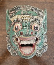 Máscara Yaksha Tailandesa Vintage – Guardião do Templo de Madeira Esculpida à Mão, Pátina Envelhecida comprar usado  Enviando para Brazil