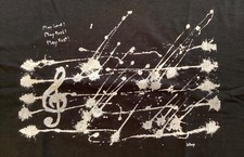 Usado, Camiseta Music Staff tamanho GRANDE pintada com baquetas pelo baterista Georgie LeHoop comprar usado  Enviando para Brazil