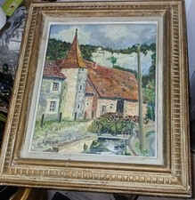 Tableau huile panneau d'occasion  Bardos