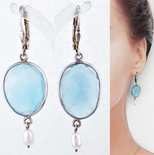Chalcedon hrringe blau gebraucht kaufen  Roßdorf