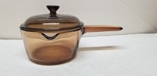 CORNING VISIONS AMBER COVERED GLASS SAUCE PAN 1 L comprar usado  Enviando para Brazil