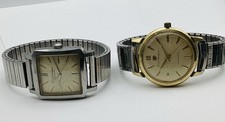 Usado, Dois relógios masculinos vintage Girard Perregaux gyromatic folheados a ouro aço inoxidável comprar usado  Enviando para Brazil