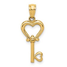 Pingente chave coração feminino ouro amarelo 14k polido 3D comprar usado  Enviando para Brazil