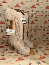 Sandálias femininas Laredo 7.5 marfim bronzeado biqueira aberta botas ocidentais novas com etiquetas comprar usado  Enviando para Brazil