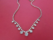 #11 NOVO/não usado 13-19" colar de strass silvertone da loja de noivas comprar usado  Enviando para Brazil