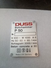 Duss typenschild p50 gebraucht kaufen  Lübben (Spreewald)