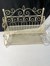 Prateleira de arame de metal torcida vintage MCM design de rolagem dobrável de duas camadas comprar usado  Enviando para Brazil