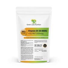 Vitamina D3 20000 UI + K2 MK7 200mcg comprimidos suporte imunológico ossos fortes comprar usado  Enviando para Brazil