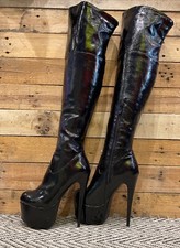Black faux patent for sale  FALMOUTH