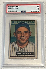 Par de tarjetas vintage de Yogi Berra 1951 Bowman #2 y PSA 8 1951 MVP 1975 ¡Topps 189! segunda mano  Embacar hacia Mexico