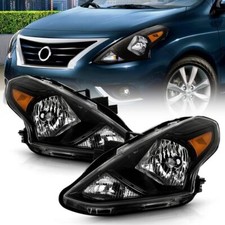 Faróis pretos esquerda+direita Nissan Versa 2015 2016 2017 2018 2019 comprar usado  Enviando para Brazil