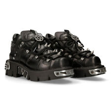 New Rock 110-S1 Unisex Nera pelle Stivali Goth Emo Borchie Basso Biker na sprzedaż  Wysyłka do Poland