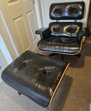 Eames black leather for sale  BASINGSTOKE