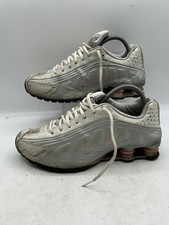 Tênis Nike Shox R4 Feminino Tamanho 8.5 Couro Branco Malha com Cadarço Atlético 302874, usado comprar usado  Enviando para Brazil