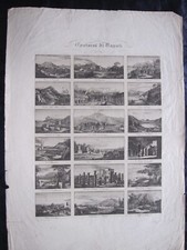 Litografia originale veduta usato  Reggio Emilia