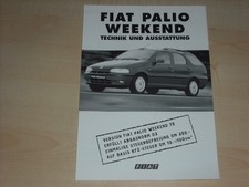 41462) Fiat Palio Weekend - technische Daten + Ausstattung - Prospekt 01/1998 comprar usado  Enviando para Brazil