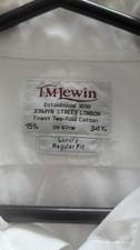 Lewin shirt white for sale  GRANTHAM