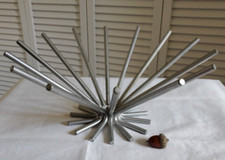 Antiga cesta de frutas de metal prata MCM decoração minimalista industrial atômica 12" comprar usado  Enviando para Brazil