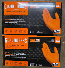 Luvas de nitrilo laranja GLOVEWORKS, 8 mil luvas descartáveis XXL 2 caixas seladas!, usado comprar usado  Enviando para Brazil