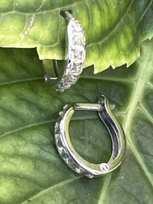 Brincos de argolas infantis vintage assinado SLC ouro maciço 14K diamantes genuínos 10 mm + comprar usado Brincos de argolas infantis vintage assinado SLC ouro maciço 14K diamantes genuínos 10 mm + comprar usado  Enviando para Brazil