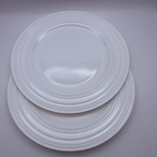 "Juego de 2 platos de cena Mikasa gres todo blanco remolino #DJ100 11 1/4"" en relieve" segunda mano  Embacar hacia Mexico