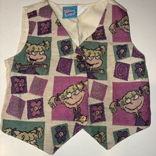 Colete Vintage Rugrats 1998 Viacom Botão Rosa Magenta Angélica Infantil Tamanho 4/5 comprar usado  Enviando para Brazil