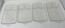 4 pratos aperitivos vintage de vidro prensado para lanche almoço 6”X11” comprar usado  Enviando para Brazil