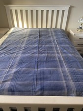 Cama de solteiro Doona Cover com quadrados azuis e brancos comprar usado  Enviando para Brazil