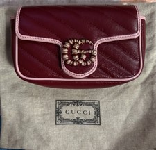 Mini bolsa de ombro Gucci Marmont | Tocha diagonal de couro de bezerro esmalte matelasse comprar usado  Enviando para Brazil
