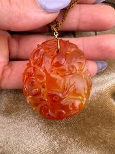 Pingente de cornalina esculpido em ouro amarelo 14 quilates vintage Gumps com cordão de contas comprar usado Pingente de cornalina esculpido em ouro amarelo 14 quilates vintage Gumps com cordão de contas comprar usado  Enviando para Brazil