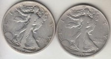APENAS REDUZIDO!! MELHORES DATAS 1919 & 1919-D WALKING LIBERTY MEIO DÓLAR F DETALHES comprar usado  Enviando para Brazil