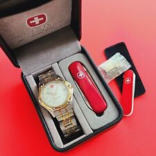 Conjunto de relógio Wenger exército suíço raro 095.0695 dois tons com pulseira data retrô comprar usado  Enviando para Brazil