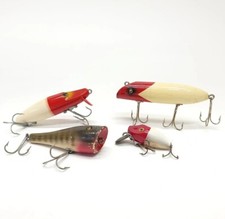 Usado, Iscas de pesca antigas de madeira de plástico Bass-Oreno boca grande riacho manivela comprar usado  Enviando para Brazil