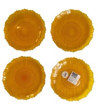 4 pratos de salada de vidro flor de limão 7,75” França alvo amarelo laranja deserto redondo comprar usado  Enviando para Brazil
