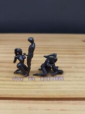 2 peças estátua de cobre bronze maciço esculpida à mão estatueta masculina feminina 02 comprar usado  Enviando para Brazil