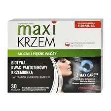 MAXI KRZEM 30 kaps. włosy skóra paznokcie hair skin nails SILICON biotin na sprzedaż  PL