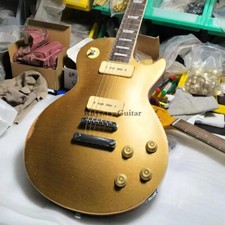 Guitarra elétrica vintage dourada top anos 50 padrão relíquia nitro LP P90 envelhecida com câmara comprar usado  Enviando para Brazil
