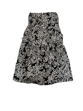Vestido AMERICAN EAGLE preto e branco estampa paisley algodão sem alças acordeão costas comprar usado  Enviando para Brazil