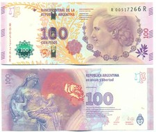 NOTA ARGENTINA 100 PESOS (2016) VANOLI-BOUDOU SUBSTITUIÇÃO R/R B# 4338 P 358c XF comprar usado  Enviando para Brazil