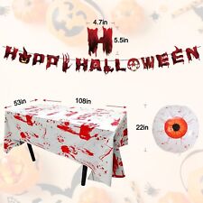 Decoração de festa de Halloween balão globo ocular adesivos sangrentos morcegos banner toalha de mesa web, usado comprar usado  Enviando para Brazil