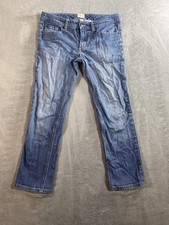Jeans feminino G H Bass & Co 6* azul reto lavagem média zíper mosca comprar usado  Enviando para Brazil