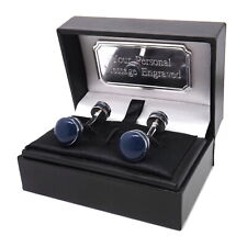 Único Elegante Esmalte Azul Pesas Regalo Hombres Gemelos En Caja Personalizada comprar usado  Enviando para Brazil