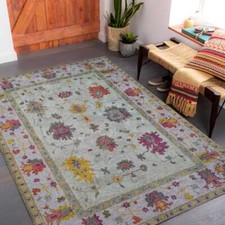 Tapete Floral Oushak Moderno 9x12, Vintage Turco Lavanda Oriental Antigo Inspiração comprar usado  Enviando para Brazil
