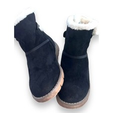 Usado, Botas de tornozelo femininas Tom Tailor camurça preta forrada de lã tamanho 39 UE tamanho 8 EUA comprar usado  Enviando para Brazil