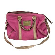 Bolsa tote Victorias Secret rosa e bege lona/couro com alças duplas e ajuste, usado comprar usado  Enviando para Brazil