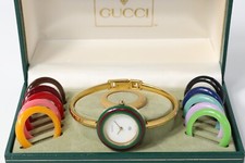 [N ESTADO PERFEITO com Caixa, Papel] Relógio Feminino GUCCI 11/12 Moldura de Mudança 12 Cores Quartzo Dourado comprar usado  Enviando para Brazil